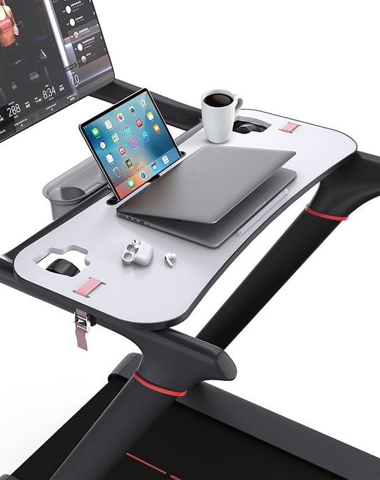 Treadmill Desk Attachment,Peleton Tread Tray Accessories Laptop Stand with Tablet Holder and Edge Protector,Treadmill Workstation for Home/Office
