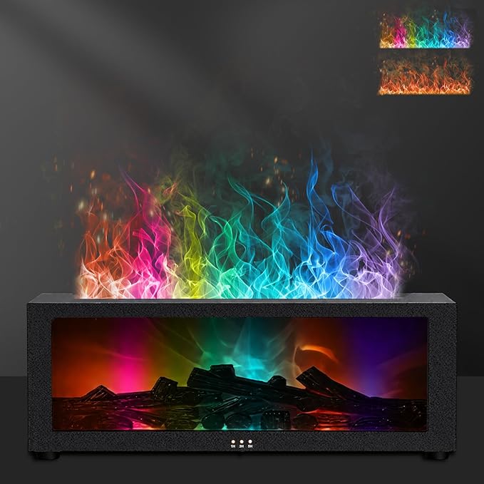 Fireplace Diffuser Humidifier,Fireplace Aromatherapy Essential Oil Diffuser, Ultrasonic Colorful Cool Mini Flame Fire Aroma Humidifier with Timer for Home,Bedroom,Office,Yoga