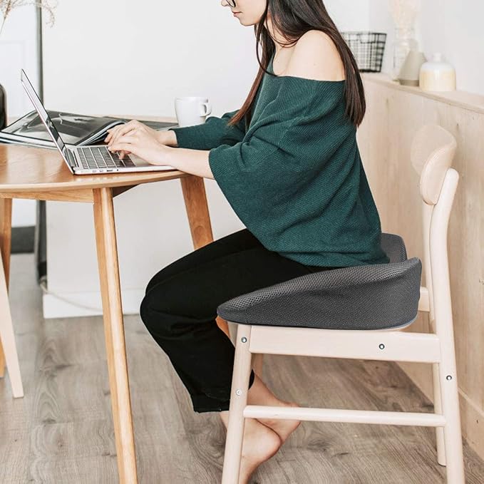 LOUTYTUO Seat Cushion Pillow,100% Memory Foam and Washable Cover,for Office Chair,Car Seat and Wheelchair,Tailbone & Sciatica & Back Pain Relief