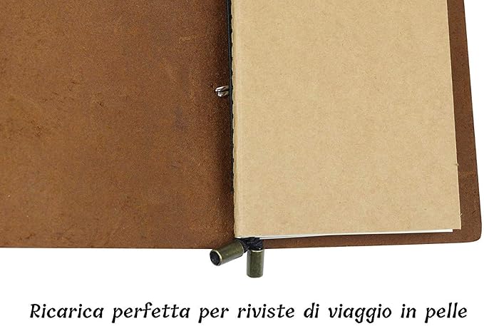 WANDERINGS Dotted Grid Travelers Notebook Insert/Large Journal Refill | 7" x 10.7" / 18cm x 27cm | 3 Booklets, 180 Blank Pages | Travelers Notebook Refills for Journals, Diaries, Planners