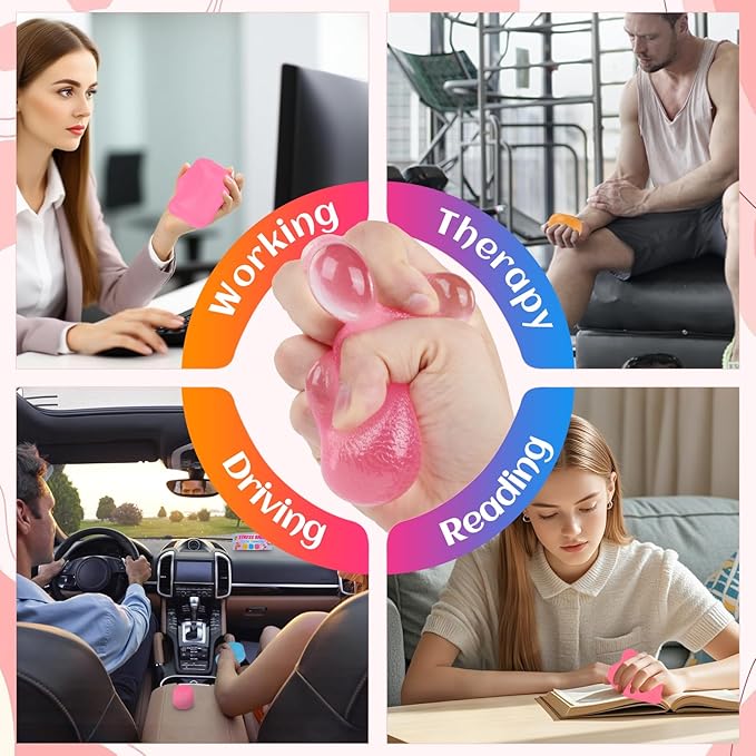 3 Pack Slow-Rise Stress Relief Strong Sensory Toys for Kids & Adults, Color-Changing Squishy Fidget Balls, Non-Toxic Fidget Toys for Classroom & Office, Slow Rebund Toys for Boys Girls