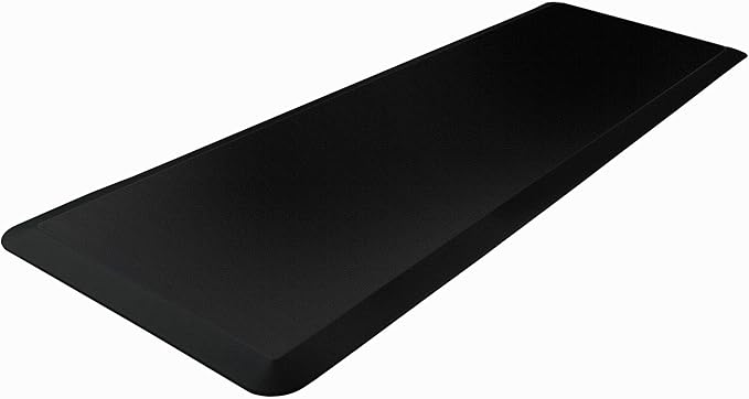 Ultralux Anti-Fatigue Long Floor Runner Comfort Mat, Thick Non-Slip Cushioned Kitchen Standing Mat 3/4” Thick 24" x 71" Premium Durable Ergonomic Multi-Use Standing Support Pad, Home, Office Rug Black