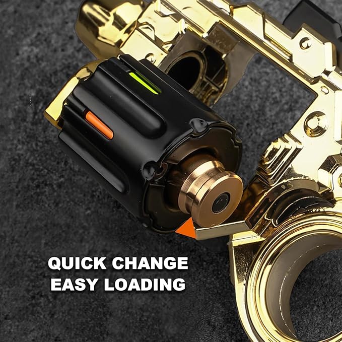 Metal Fidget Toys Gun Adults - Alloy Fidget Spinner Slider Clicker & Launcher Toy EDC Fidget Gun with Bullets and Target Stress Relief Focus Tool (Black)