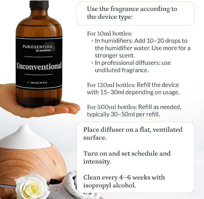 PuroSentido Unconventional Aroma Oil (10 ml) - Luxury Fragrance Oil for Diffusers and Humidifiers, Mint, Lavender, Cinnamon & Vanilla Home, Hotel & Spa Scent