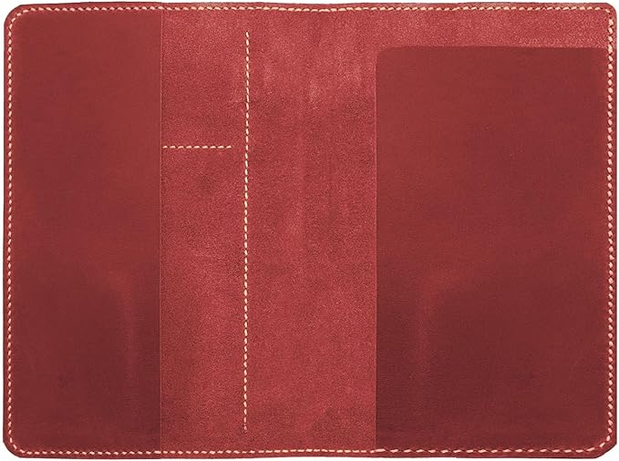 Genuine Leather Notebook Notepad Cover for TOPS The Legal Pad Writing Pads Docket 5" x 8" Cover, retro real leather portfolio folder cover organizer (Red)