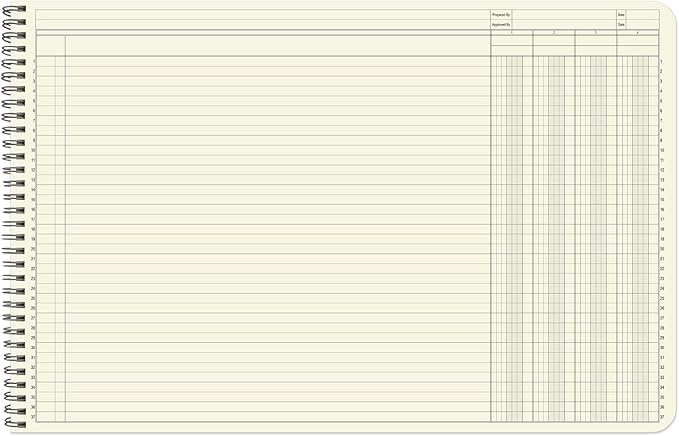BookFactory Accounting Ledger Notebook/Large 4 Column Accounting Ledger Columnar (Four Columns) Log Book - 17'' x 11'', 100 Pages, Wire-O Landscape Format (LED-100-CLCW-PP(17x11-Ledger-4)-AX)
