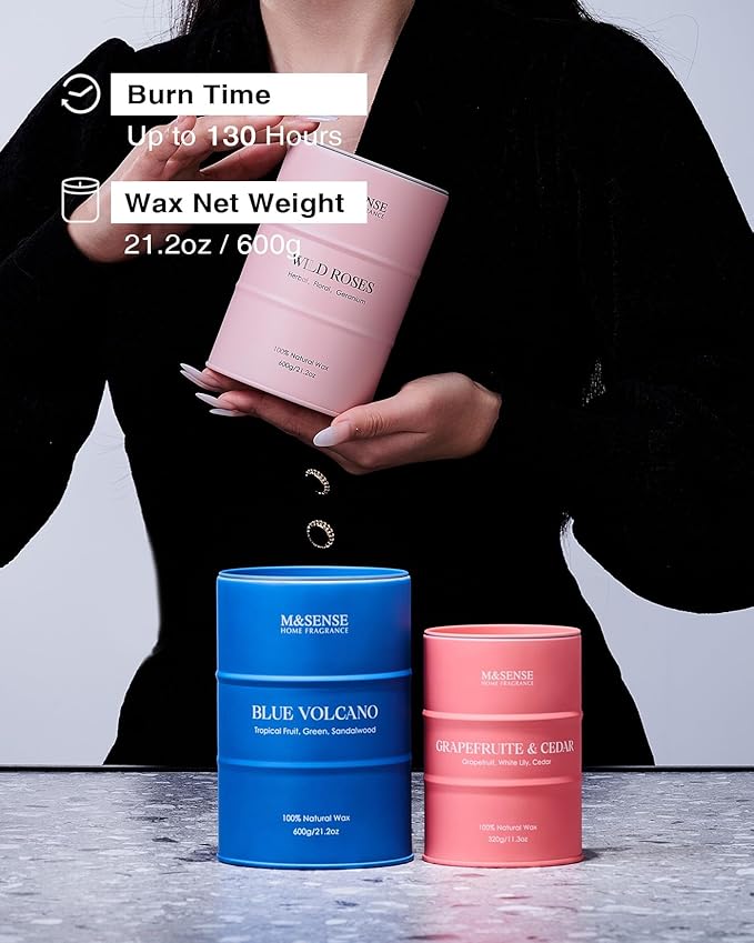 M&SENSE Large Lavender Soy Candles for Home Scented 11.6oz 120 Hour Long Burning, Aromatherapy Candle for Stress Relief Meditation Relaxing, Appreciation Gifts for Mom Teacher Friends