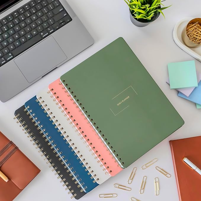 Undated Daily Planner | 8.25” x 11.75” To Do List Notebook | Work Productivity ADHD Organizer | Men and Women Planner | College Supplies | Navy | Portrait Layout