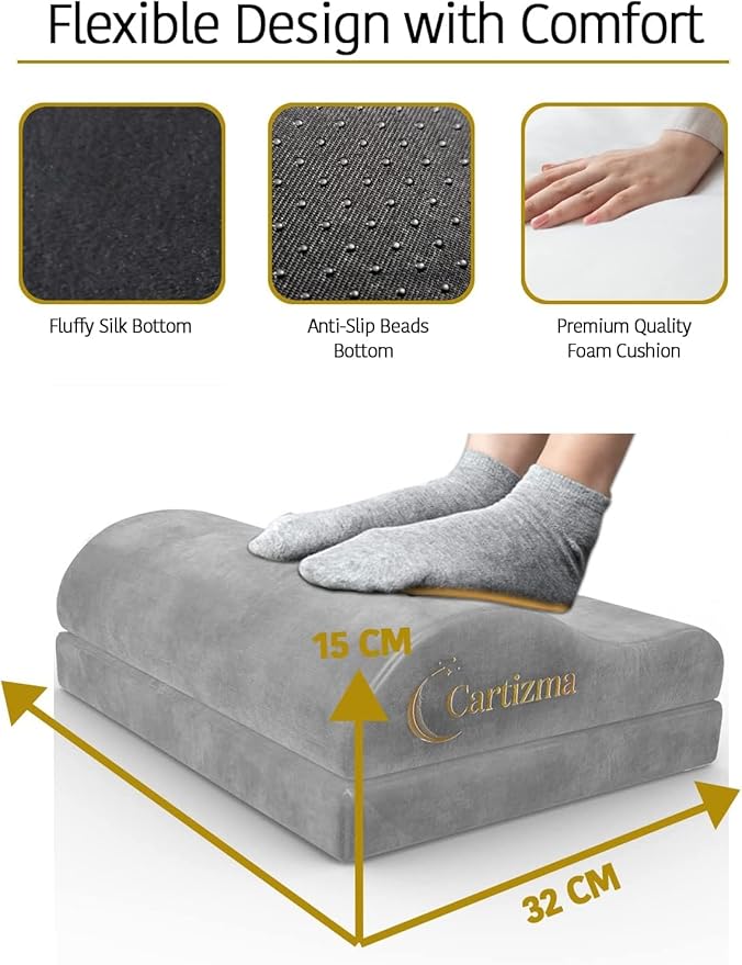 Foot Rest for Underdesk at Work-Ergonomic Footrest Under Desk Foot Stool for Pain Relief with Washable Covers-Non-Slip Under Desk Footrest Office, Home & Travel-Adjustable Office Foot Rest