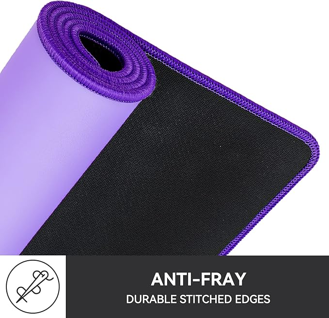 Waterproof Large Gaming Mouse Pad with Durable Stitched Edges, Non-Slip Rubber Base, Smooth Surface Mouse Mat Desk Pad for Home Office Gaming, 31.5"x11.8"x0.12", Lavender Purple
