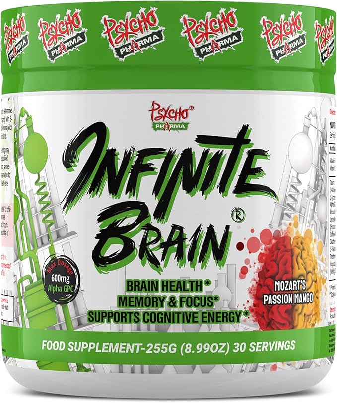 Psycho Pharma. Infinite Brain Nootropic Game Changer. Compete Win (Mozart's Passion Mango, 30 Serving)