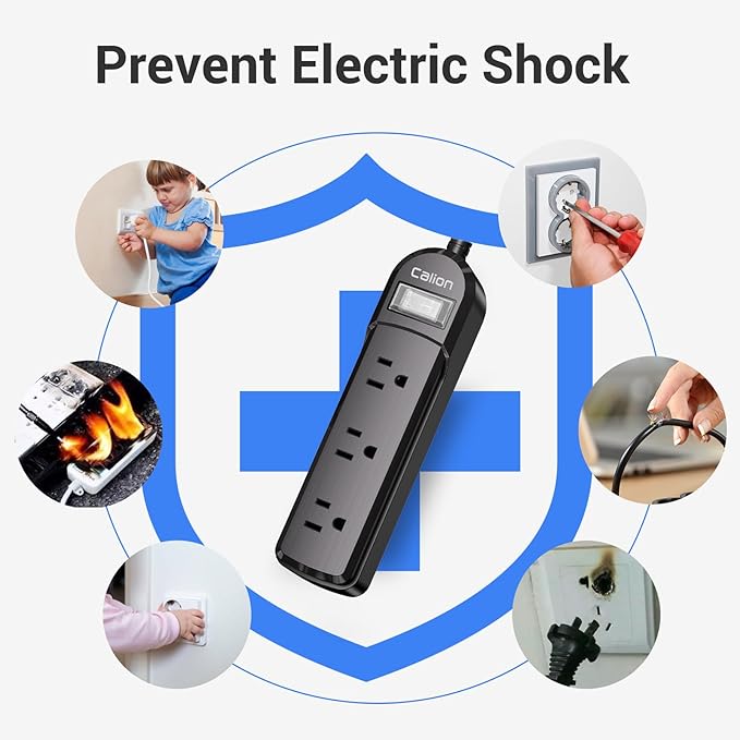 IPX6 Outdoor Power Strip Weatherproof,10 FT SJT 16AWG Extension Cord 3 Wide Outlets 1875W Overload Protection, Waterproof Surge Protector for Office,Dorm Room,Patio,Christmas Lights