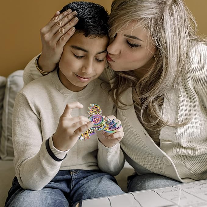 Dragon Fidget Spinner Toys for Kids Adults, Phoenix Fidgit Spinner Desk Toy Metal, Cool Metal Fidget Toys Spin Fidgets Hand Finger Spinners Toy Focus Fidgeting Tri Spinner Novelty Gift Prize 2 Pack