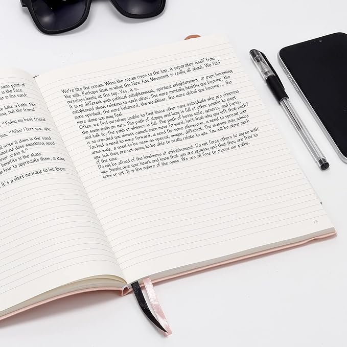 B5 College Ruled Notebooks - 2 Pack B5 Large Journal Notebooks with 376 Numbered Pages,100gsm Thick Lined Paper,Soft PU Leather Cover,7.6 X 10 inch(PINK)