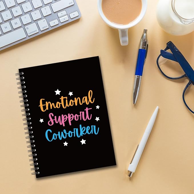 YAZMEEN Coworker Blank Spiral Notebook（160 Pages） Emotional Support Coworker Hardcover Sketchbook Coworker Encouragement Notebook Funny Appreciation Gift for Office Colleague Boss Friend Team Member