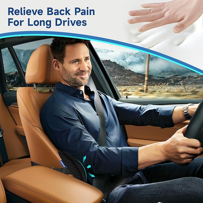 Lumbar Support Pillow for Office Chair Car Back Support Pillow, Memory Foam Gaming Chair Desk Chair Back Cushion for Lower Back Pain Relief, Ergonomic Back Rest