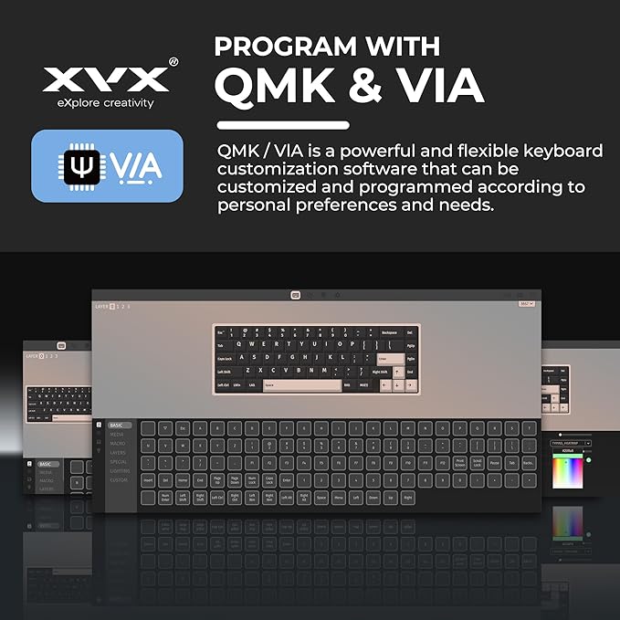 HITIME x XVX M67 Topographic Wired Gaming Keyboard with IMD Tech Keycaps, QMK/VIA 60 Percent Keyboard Custom, Creamy Mechanical Key Board Gasket, RGB Hot Swappable, Stellar White(JadeStone)