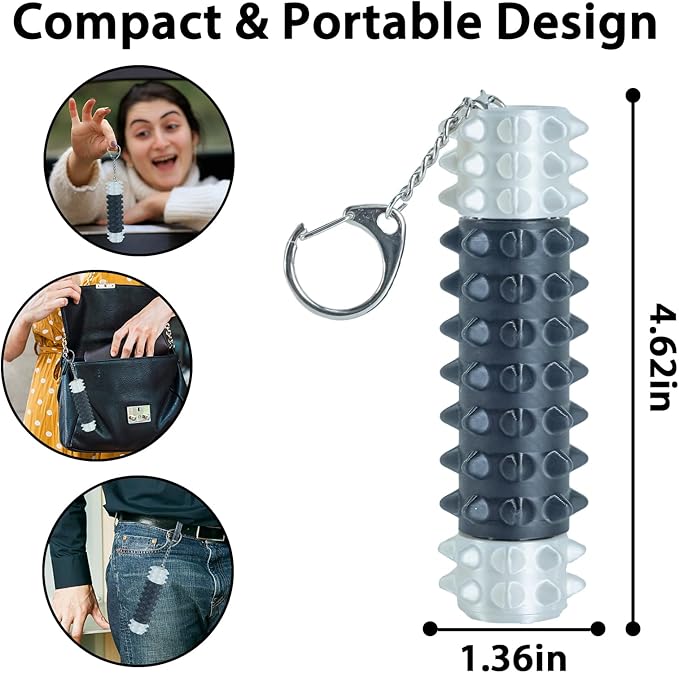 Little Pain Stim Ouchies Fidget Toys for Adults,3D Printed Spiky Pain Stim, Sensory Fidget for Stress & Anxiety Relief, ADHD, Autism,Office Desk Toys, Gifts for Men & Friends (Black White)