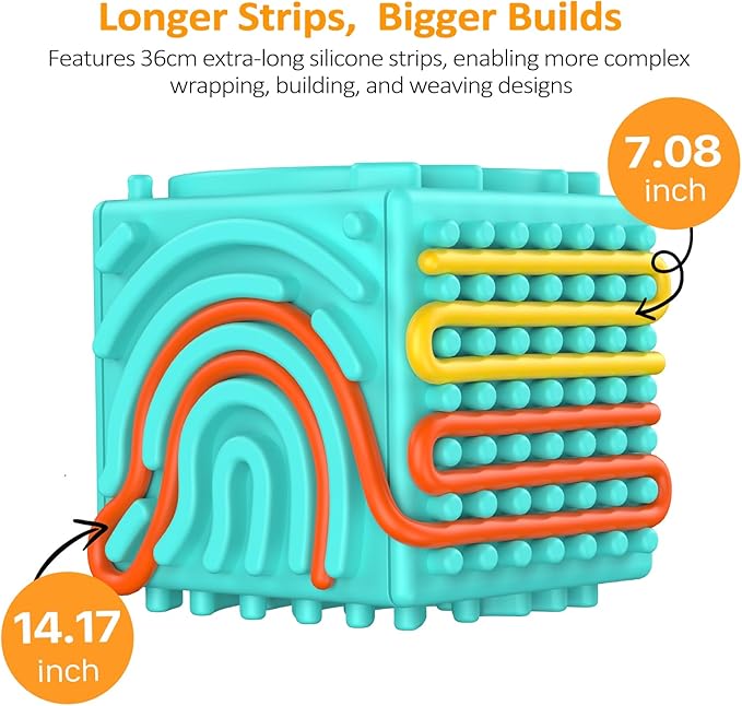 3D Upgraded Silicone Sensory Board with Built-in Storage – Fidget Travel Toys for Kids & Toddler, ADHD Autism Anxiety Relief Items (Blue)