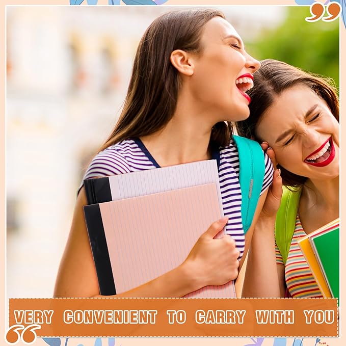 Lincia 12 Pcs 11" x 9.5" Legal Pads College Ruled Notepad Landscape Notebook Horizontal Lined Notebook 80 Gsm Assorted Colors Paper Pastel Writing Pads for School Office, 40 Sheet (Vintage Color)