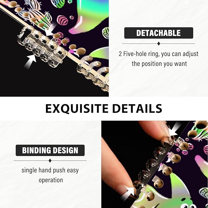 senya Spiral Notebook Ruled 2 Pcs, Rainbow Dinosaurs Journals for Study and Notes 60 Pages with Durable Hardcover