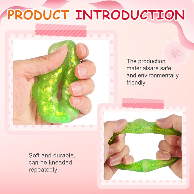 4-Pack Squishy Toys, Wearable Bracelet Stress Balls Fidget Toys, Soft Donut Stress Relief Sensory Toy for Kids Adults, Squeeze Balls Stress Toys for Party Favors Goodie Bags Stuffers