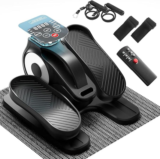 Under Desk Elliptical Machine, Electric Ellipse Leg Exerciser with Remote,Suitable for Leg Exercises for Elderly People ，12 Auto Modes &12 Adjustable Quiet