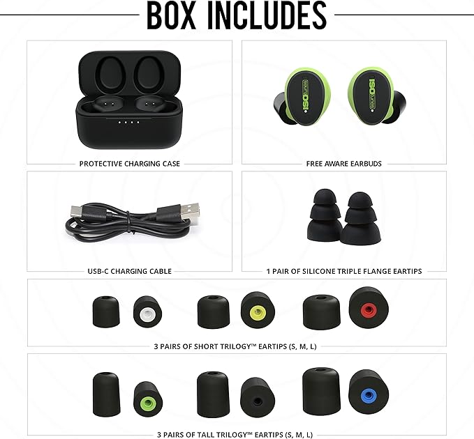 ISOtunes Free Aware Hearing Protection: True Wireless Bluetooth Earbuds with Audio Passthrough Technology