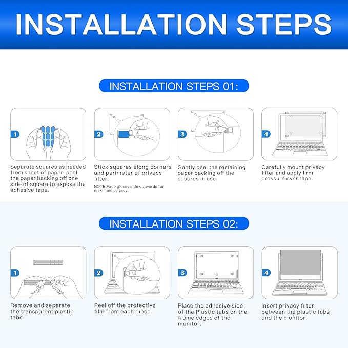 ZOEGAA 21.5 Inch Computer Privacy Screen Filter for 16:9 Widescreen Computer Monitor 18.8"x10.6" - Computer Screen Privacy Shield and Anti Blue Light Anti-Glare Screen Protector