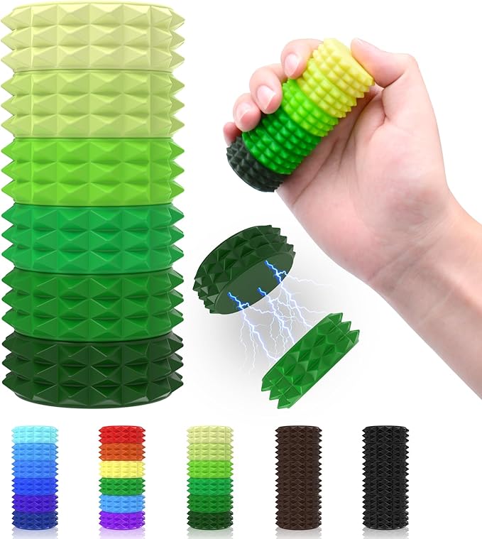 Detachable Magnetic Little Ouchies Pain Fidget Toys,Spiky Pain Stim Fidget Sensory Toys for Adults Stress Anxiety Relief,Small Quiet 3D Fidgets Grippie Toy Office Workers Gifts (1 PCS Green)