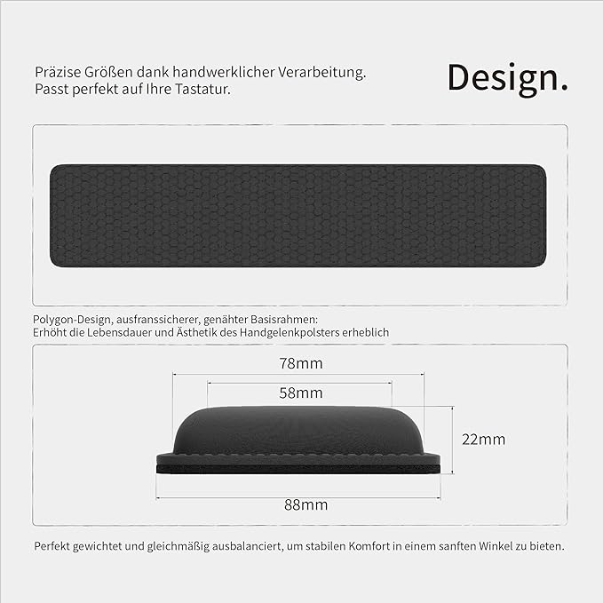 Faluber Cooling Gel Wrist Rest, 14.3-inch Length for Tenkeyless Keyboard, Memory Foam Palm Rest with Non-Slip Footpad, Ergonomic Design, Stain Resistant, PC Accessory Gaming Gear (Medium-TKL)