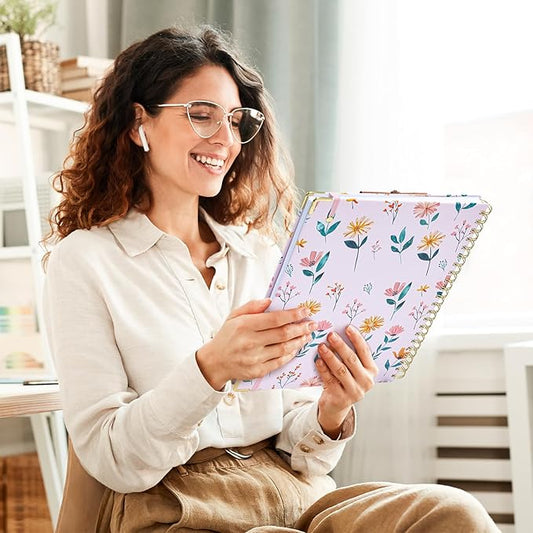 Ospelelf Undated Spiral Bound Planner 2025 Daily, Weekly and Monthly Planner, Pink Teacher Planner 12 Month 8.5 x 11