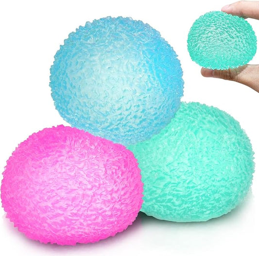 3Pc Big Soft Sensory Stress Balls, Textured Memory Gel Soft Fidget Toys, Large Sensory Soft Fidget Toy for Kids/Adults, Anxiety Relief Squeeze Ball for Autism/ADHD, Party Favors Gifts.