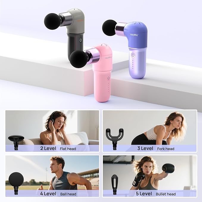 Super Mini Massage Gun, Deep Tissues Percussion Muscle Massager, Compact Sports Travel Massage Gun, Portable Massager Gun for Gifts for her him, Purple
