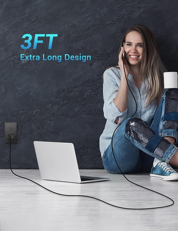 Quntis USB-C to Lightning Cable 3FT, 3Pack USBC iPhone Fast Charging Cable [Apple MFi Certified], Type C Lightning Charger Cord for iPhone 14 13 12 Mini Pro Max 11 X XS XR 8 Plus iPad AirPods, Black