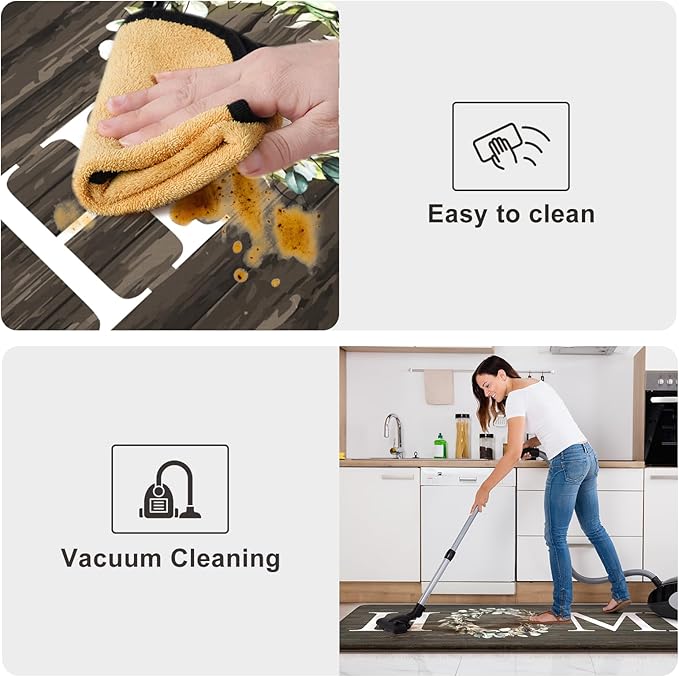 KIMODE Kitchen Mats,Anti Fatigue Kitchen Rugs Sets of 2, Non Slip Waterproof Kitchen Floor Mats, Ergonomic Cushioned Comfort Standing Mat for Home,Laundry, Office,Sink,Desk