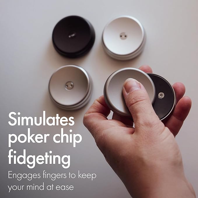 ONO Slider - Handheld Fidget Toy for Adults | Help Relieve Stress, Anxiety, Tension | Promotes Focus, Clarity | Compact, Portable Design (Natural - Titanium)