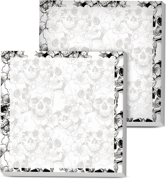 Sticky Notes, 2 Pads, 3x3 inches, Cute Colorful Fun Self-Stick Note Pads, Easy Post, Strong Adhesive Notepad Gothic Skull Flowers
