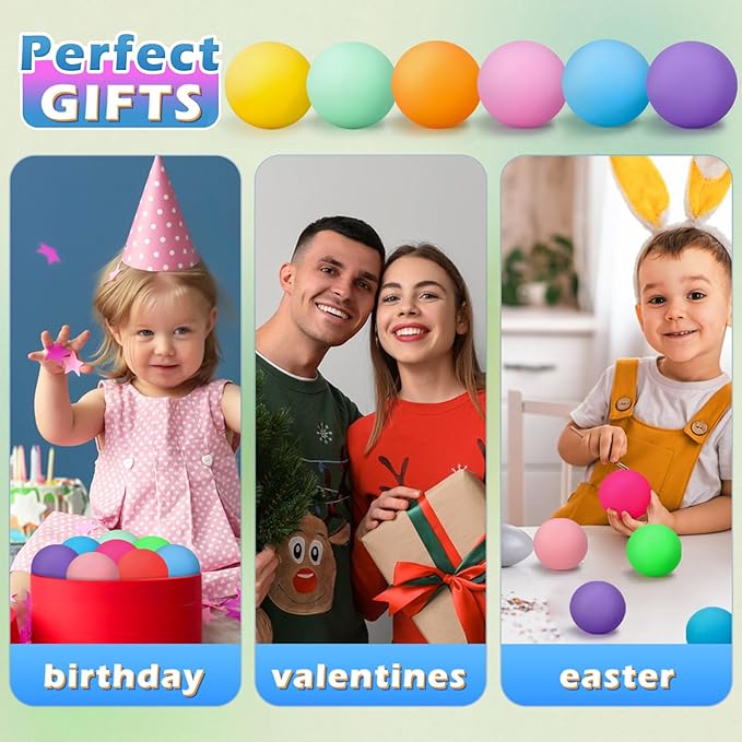 72Pcs Stress Balls Set for Adults and Kids - Squishy Ball Sensory Fidget Toys for Anxiety Relief - Squeeze Ball Party Favors Bulk Pack - Classroom Prize - Birthday Halloween