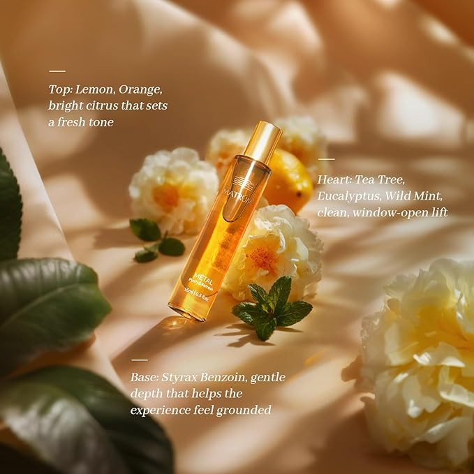 MATRUM Breath, Focused, Calm and Clear-Headed Essential Oil Roller | Metal Element | Lemon, Orange, Tea Tree, Frankincense, Boswellia Carterii, Picea Leaf, Mentholum, Ginger Oil etc, 0.5 Fl Oz