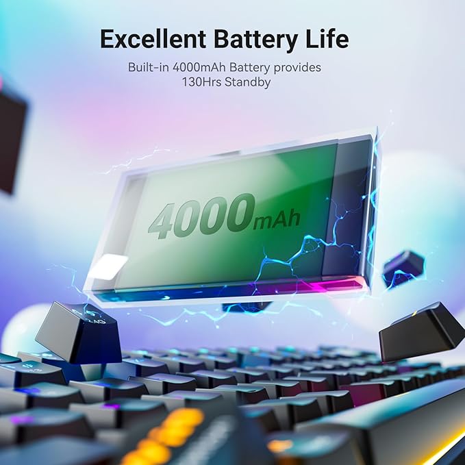 Redragon K708 Pro Wireless Mechanical Gaming Keyboard - Gasket-Mounted RGB Backlit, 81 Customizable Keys, 3-Mode (2.4G/Bluetooth/USB), Hot-Swap Pre-Lubed Switches, Screen & Control Knob - Black