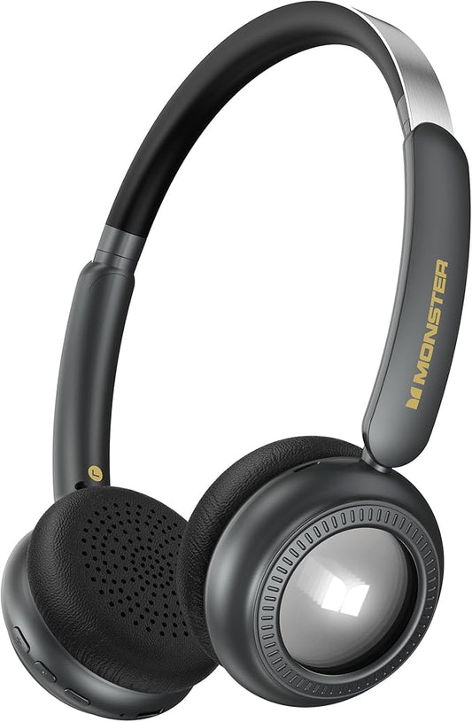 Monster N-Tune MINI 01 Wireless On-Ear Headphones - Bluetooth 6.0 Wireless Headset with Speed Charge, Clear Audio, 50H Playtime, Comfortable & Lightweight Design, Hands-Free Calls (Black)