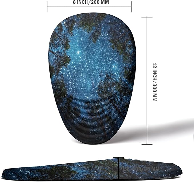 Mouse Pad Wrist Support, Ergonomic Mouse Pad with Wrist Rest, Memory Foam Massage Design & Non-Slip PU Base MousePads for Pain Relief, Desk, Office, Home, Blue Sky Tree