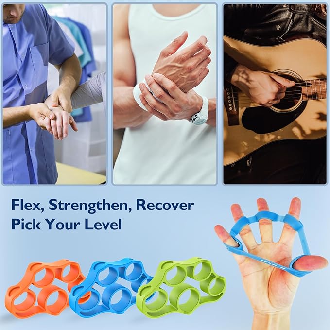 FitBeast Grip Strength Trainer, Finger Exerciser, Forearm Strengthener 9-Piece Kit, Hand Grip Strengthener Targeted Strength, Relief & Recovery