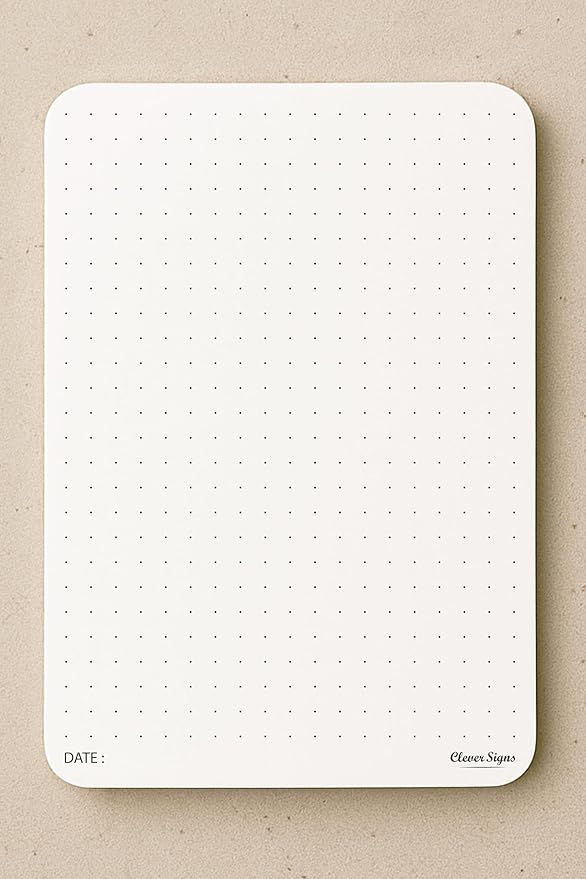 CLEVER SIGNS A6 Dot Grid Notepad - 4 Pack (4,1" x 5,8") Small Dotted Memo Desk Pads-Premium Paper with Cardboard Back Support - Ideal for Note-taking, Planning, Sketching, and Journaling