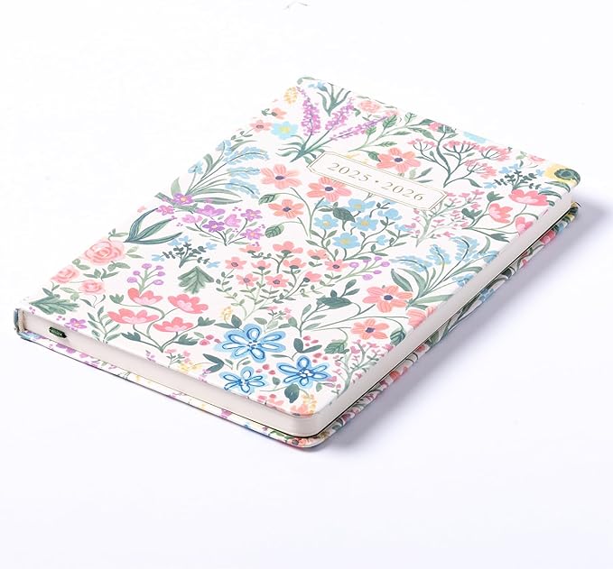 2025-2026 Eccolo 18 Month Bound Planner, Monthly & Weekly Pages (5.25 x 7.75" - July 2025 - Dec 2026 - Flower Garden)