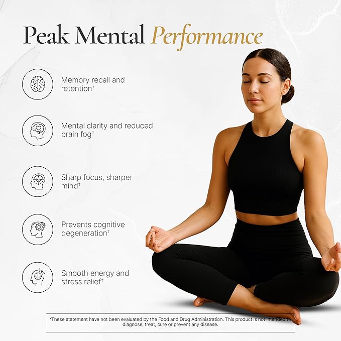 ACEWORKZ 10 Mushroom Complex Supplement - Lion’s Mane, Reishi, Cordyceps & More - Brain Health, Memory & Focus Nootropic - Energy & Immune Support (90 Capsules)