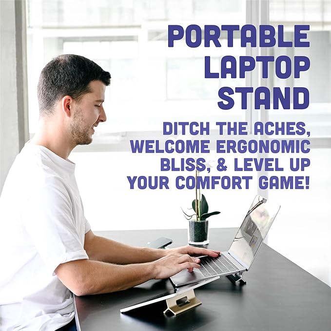 Steepy Portable Laptop Riser - 3 Height Adjustable Stand for Desk