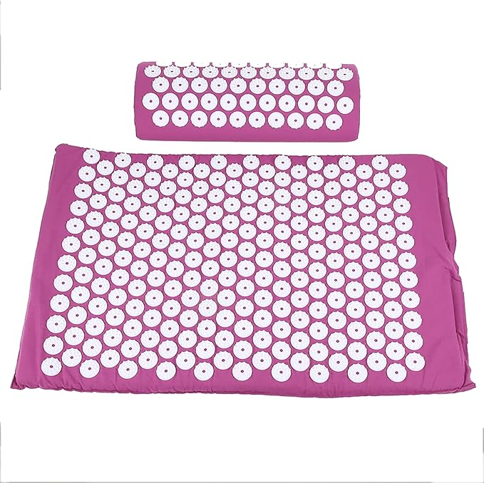 Acupressure Mat, Acupressure Mat and Pillow Set Full Back Coverage Yoga Pad Mat with Carry Bag for Neck & Back Muscle Relaxation Stress Relief