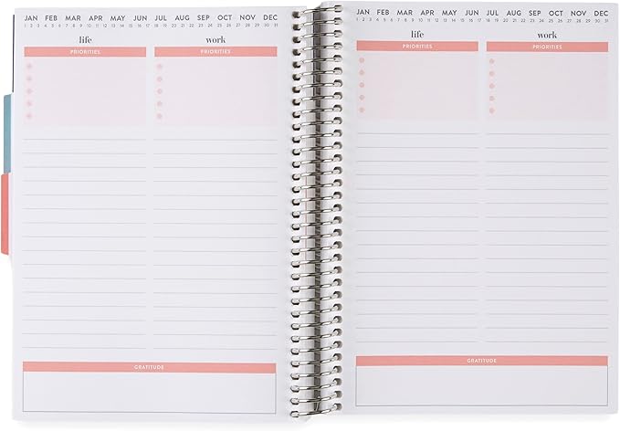 Erin Condren A5 Spiral Work Life Balance Journal | Features Pages of Thick, Bleed Resistant 80 lb. Paper to Boost Productivity